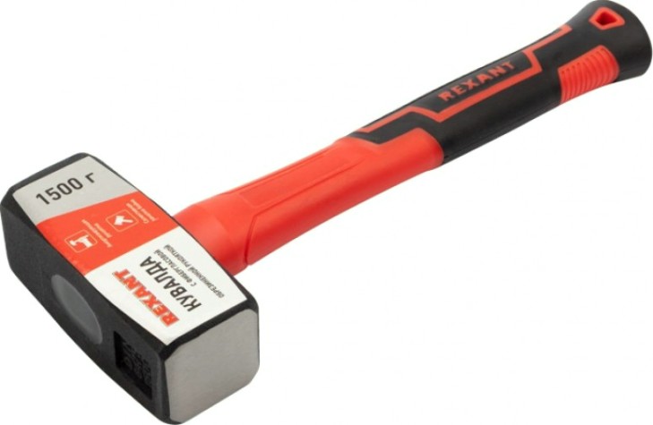 Кувалда REXANT 12-8131 с фибергласовой обрезиненной рукояткой 1500 г Кувалда REXANT 12-8131 с фибергласовой обрезиненной рукояткой 1500 г