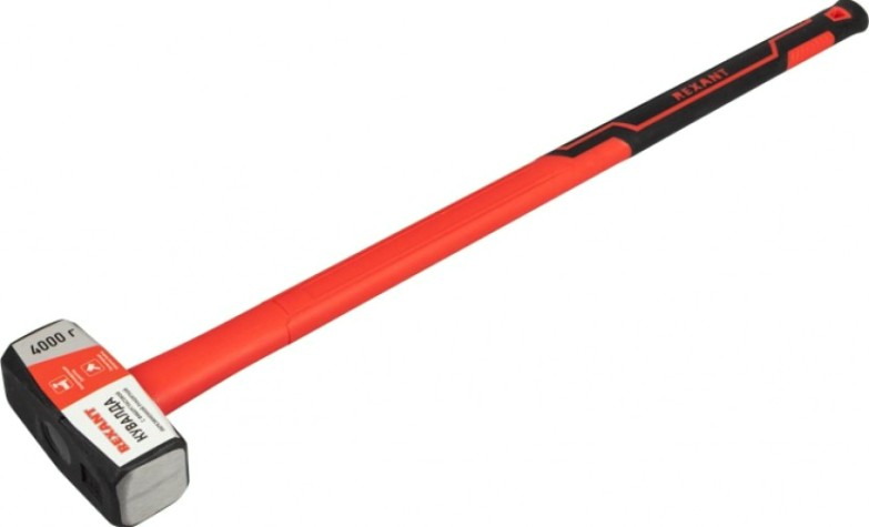 Кувалда REXANT 12-8134 с фибергласовой обрезиненной рукояткой 4000 г Кувалда REXANT 12-8134 с фибергласовой обрезиненной рукояткой 4000 г