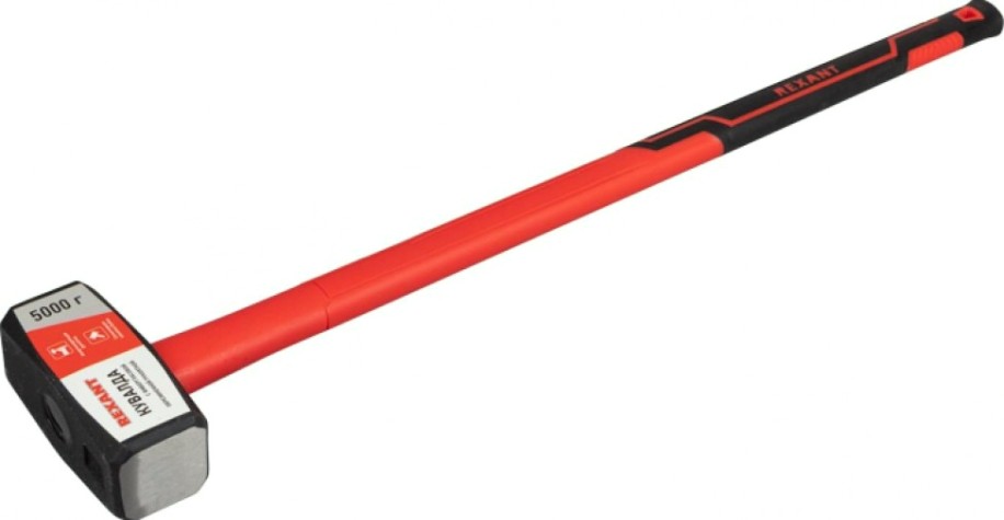 Кувалда REXANT 12-8135 с фибергласовой обрезиненной рукояткой 5000 г Кувалда REXANT 12-8135 с фибергласовой обрезиненной рукояткой 5000 г