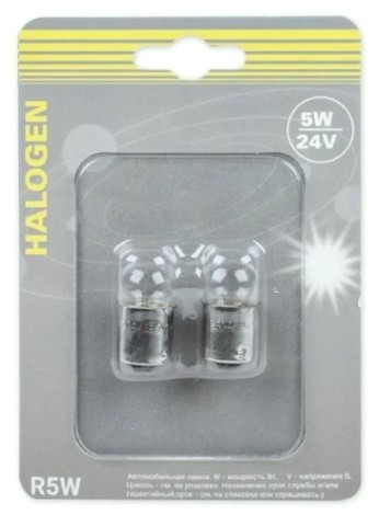 Лампа GANZ GIP06075 24V R5W 5W BA15s 2 шт.