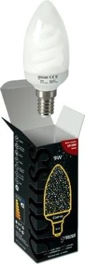 Лампа люминесцентная GAUSS Свеча энергосбер. candle 9w 4200k e14 [241209]