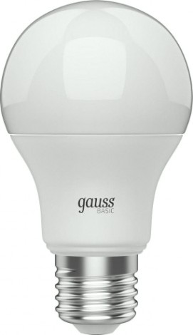 Лампа светодиодная GAUSS A60 basic 9,5w 800lm 3000k е27 led [1023210]