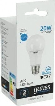 Лампа светодиодная GAUSS A60 elementary a60 20w 1750lm 6500k e27 led [23239]