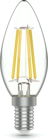 Лампа светодиодная GAUSS Basic Filament Свеча 5,5W 510lm 2700К Е14 LED (3 лампы в упаковке) [1031116T]
