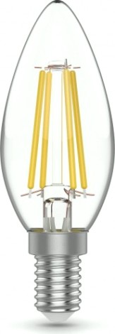 Лампа светодиодная GAUSS Basic Filament Свеча 5,5W 530lm 4100К Е14 LED (3 лампы в упаковке) [1031126T]