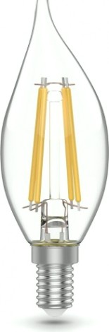 Лампа светодиодная GAUSS Basic Filament Свеча на ветру 5,5W 530lm 4100К Е14 LED (3 лампы в упаковке) [1041126T]