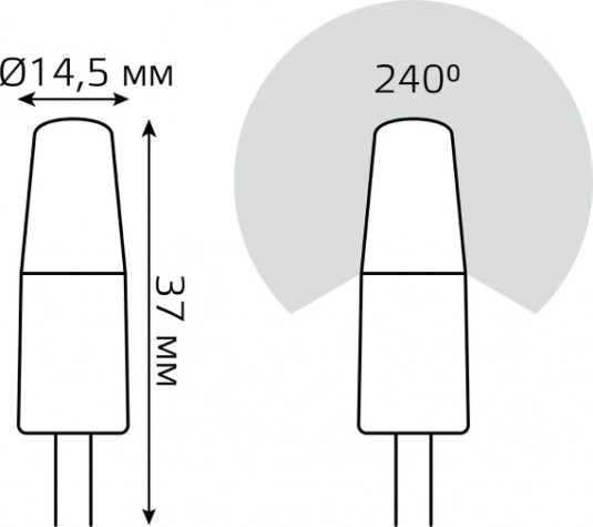 Лампа светодиодная GAUSS Elementary G4 12V 3W 210lm 4100K силикон [18723]