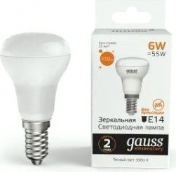 Лампа светодиодная GAUSS elementary r50 6w 450lm 3000k е14 [63116]