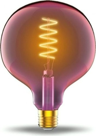Лампа светодиодная GAUSS G125 filament 5w 190lm 1800к е27 pink flexible led [1011802105]