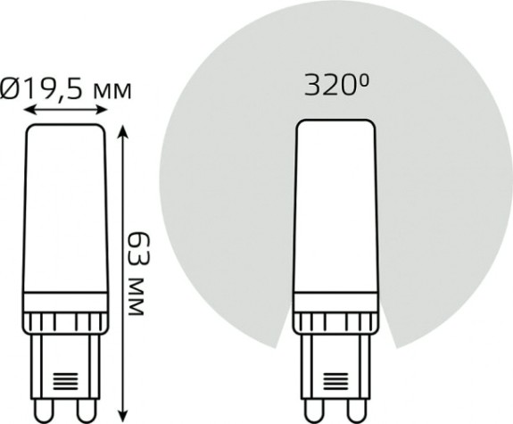 Лампа светодиодная GAUSS G9 g9 ac185-265v 6,5w 770lm 3000k керамика led [107309106]