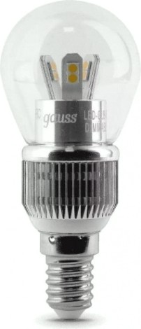 Лампа светодиодная GAUSS Globe-dim led crystal clear 5w e14 4100k диммируемая [HA105201205-D]