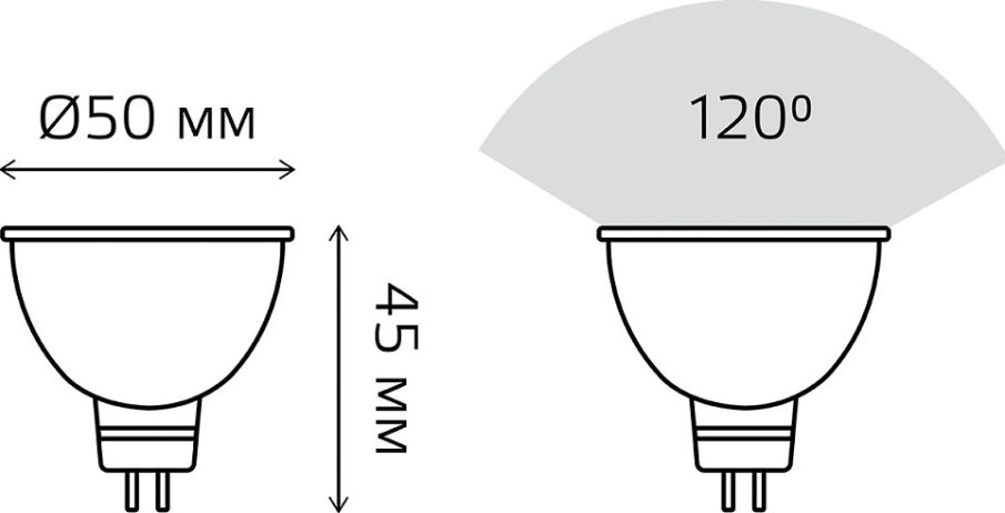 Лампа светодиодная GAUSS MR16 7w 630lm 4100k gu5.3 led [101505207]