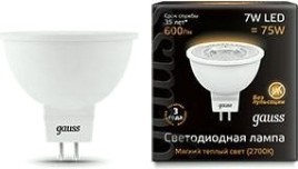 Лампа светодиодная GAUSS MR16 led elementary gu5.3 7w 2700k [16517]
