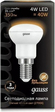 Лампа светодиодная GAUSS R39 r39 4w 350lm 2700k е14 led [106001104]
