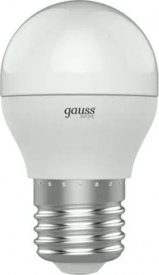 Лампа светодиодная GAUSS Шар basic 7,5w 690lm 4100k e27 led [1053228]
