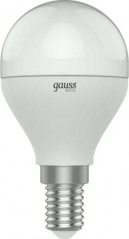 Лампа светодиодная GAUSS Шар basic 7w 470lm 3000k-4000k-6500k е14 изм.цвет.темп [1053147]