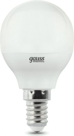 Лампа светодиодная GAUSS Шар elementary шар 10w 730lm 4100k е14 led [53120]