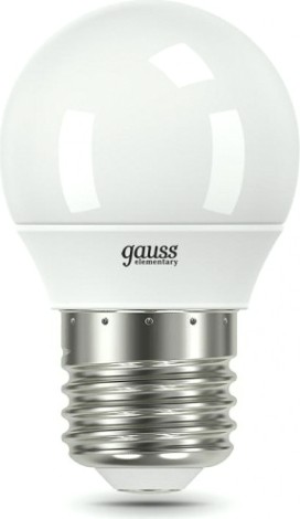 Лампа светодиодная GAUSS Шар elementary шар 12w 950lm 6500k е27 led [53232]