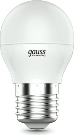 Лампа светодиодная GAUSS Шар elementary шар 6w 470lm 6500k е27 led [53236]