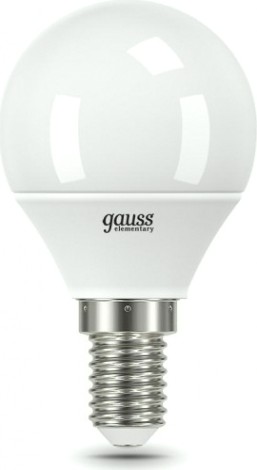 Лампа светодиодная GAUSS Шар elementary шар 8w 540lm 4100k е14 led [53128]