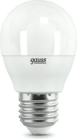 Лампа светодиодная GAUSS Шар elementary шар 8w 540lm 4100k е27 led [53228]