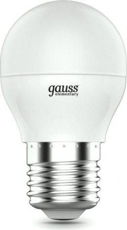 Лампа светодиодная GAUSS Шар elementary шар 8w 560lm 6500k е27 led [53238]