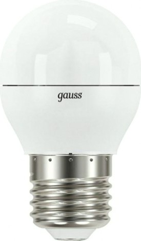 Лампа светодиодная GAUSS Шар шар 7w 520lm 3000k е27 шаг. диммирование led [105102107-S]