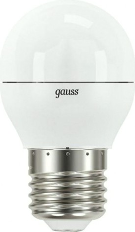 Лампа светодиодная GAUSS Шар шар 7w 550lm 6500k е27 шаг. диммирование led [105102307-S]