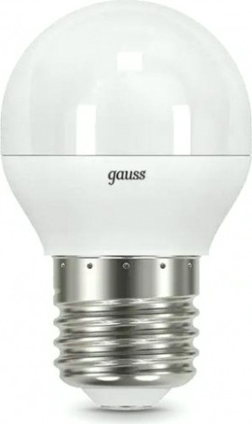 Лампа светодиодная GAUSS Шар шар 7w 590lm 4100к е27 диммируемая led [105102207-D]