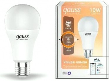 Лампа светодиодная GAUSS Smart home a60 10w 1055lm 2700к e27 диммируемая led [1070112]