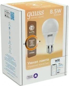 Лампа светодиодная GAUSS Smart home a60 8,5w 806lm 2700к e27 диммируемая led [1050112]