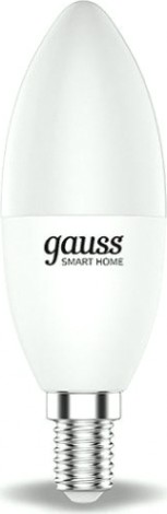 Лампа светодиодная GAUSS Smart home с37 5w 470lm 2700-6500к е14 rgbw диммируемая led [1190112]