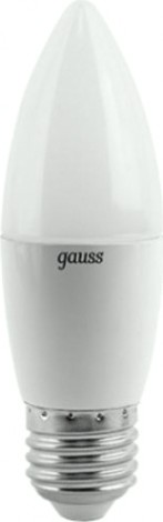 Лампа светодиодная GAUSS Свеча 6.5w 520lm 3000к e27 led [103102107]