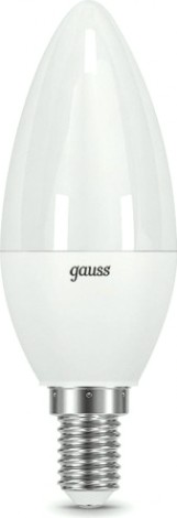 Лампа светодиодная GAUSS Свеча 9.5w 890lm 3000к e14 led [103101110]