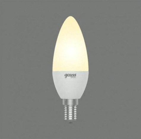 Лампа светодиодная GAUSS Свеча basic 5,5w 400lm 3000k e14 led [1033116]