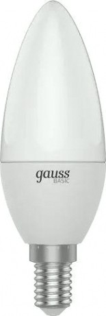 Лампа светодиодная GAUSS Свеча basic 5,5w 420lm 4100k e14 led [1033126]