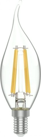 Лампа светодиодная GAUSS Свеча basic filament на ветру 4,5w 420lm 4100к е14 led [1041125]