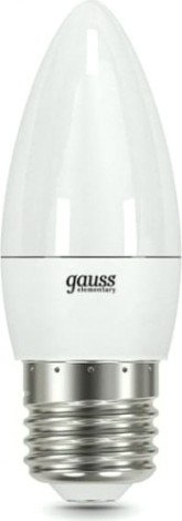 Лампа светодиодная GAUSS Свеча elementary 6w 420lm 3000k е27 led [33216]