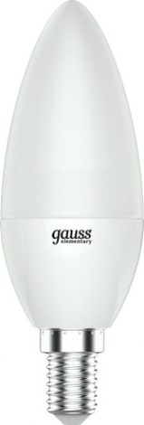 Лампа светодиодная GAUSS Свеча elementary 6w 450lm 4100k е14 led [33126]
