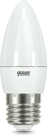 Лампа светодиодная GAUSS Свеча elementary 6w 450lm 4100k е27 led [33226]