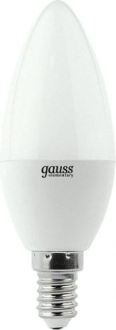 Лампа светодиодная GAUSS Свеча elementary 7w 470lm 4100k e14 (3 шт) [33127T]