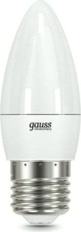 Лампа светодиодная GAUSS Свеча elementary 8w 520lm 3000k е27 led [33218]
