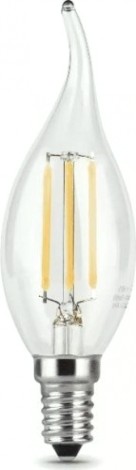 Лампа светодиодная GAUSS Свеча filament на ветру 5w 420lm 2700к е14 led [104801105]