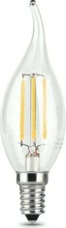 Лампа светодиодная GAUSS Свеча filament на ветру 7w 580lm 4100к е14 led [104801207]