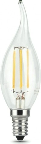 Лампа светодиодная GAUSS Свеча filament на ветру 9w 680lm 2700к е14 led [104801109]