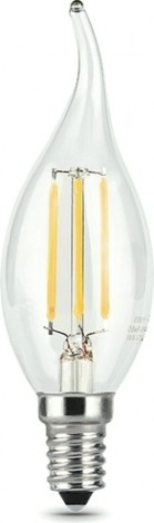 Лампа светодиодная GAUSS Свеча filament на ветру 9w 710lm 4100к е14 led [104801209]