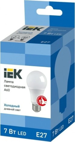 Лампа светодиодная IEK A60 7Вт 6500К Е27 Шар [LLE-A60-7-230-65-E27]