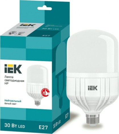 Лампа светодиодная IEK HP 30Вт 230В 4000К E27 [LLE-HP-30-230-40-E27]