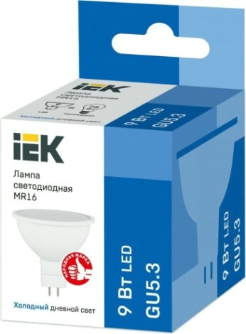 Лампа светодиодная IEK MR16 софит 9вт 6500к gu5.3 [LLE-MR16-9-230-65-GU5]