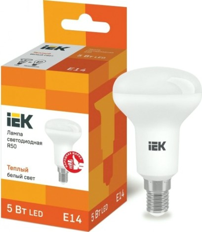 Лампа светодиодная IEK R50 5Вт 3000К Е14 рефлектор [LLE-R50-5-230-30-E14]